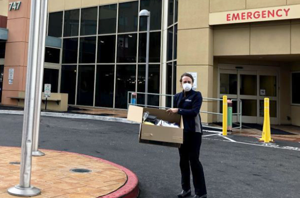 Amy Herr delivering masks to UCSF