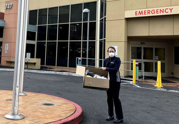 Amy Herr delivering masks to UCSF