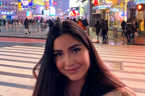 photo of Velazquez in Times Square